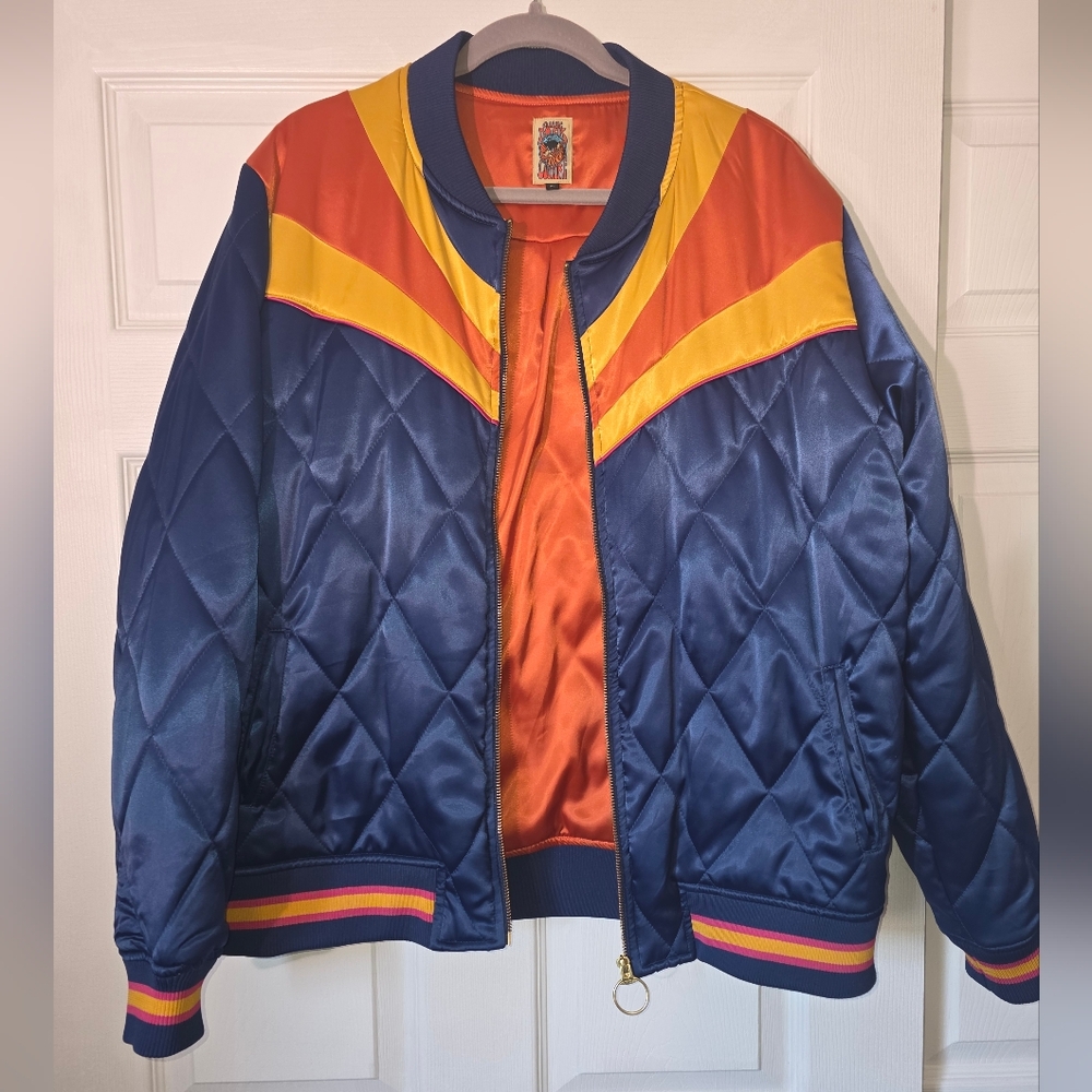 Moving Sale! { Classic Rock Couture Original Blue Rising Sun Bomber Jacket XL - Picture 9 of 12